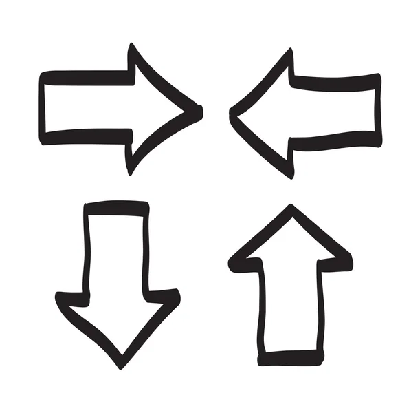 El çizilen okları vektör simge illustratio ayarla