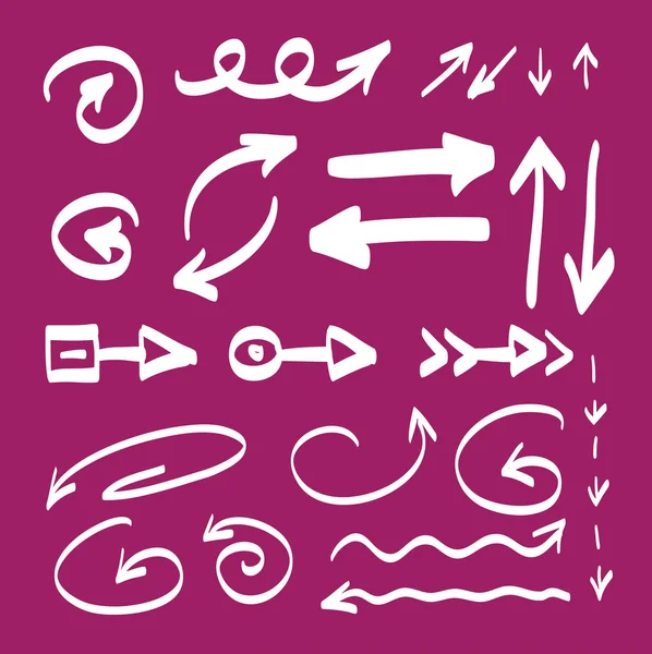 El çizilen okları vektör simge illustratio ayarla