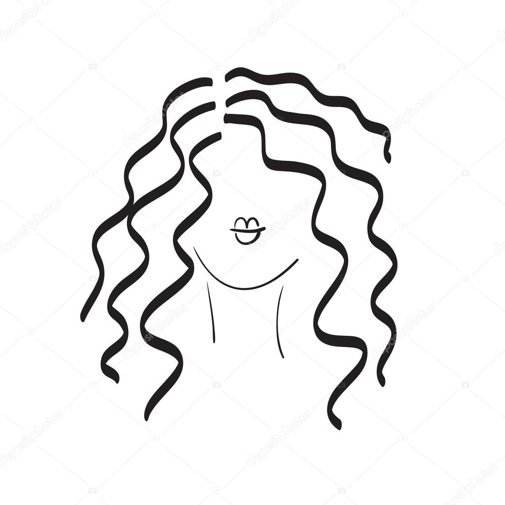Hand drawn model woman vector icon illustration