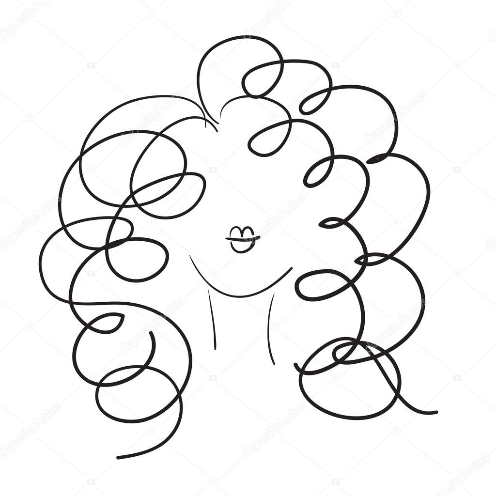 Hand drawn model woman vector icon illustration