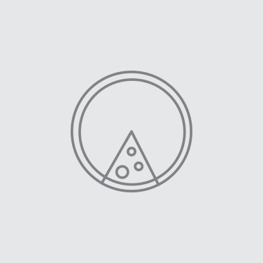 İnce çizgi pizza vektör evrensel simgesi