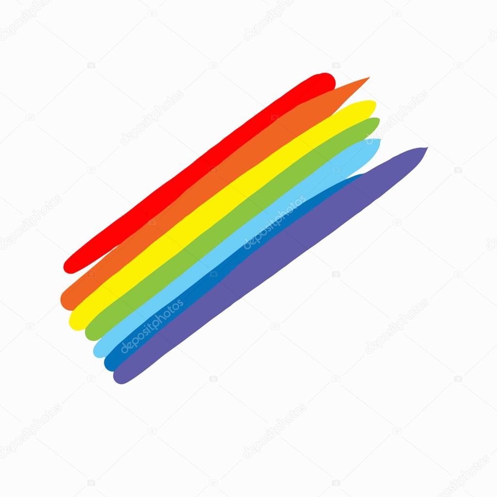 Hand drawn rainbow doodle symbol vector scribble illustration