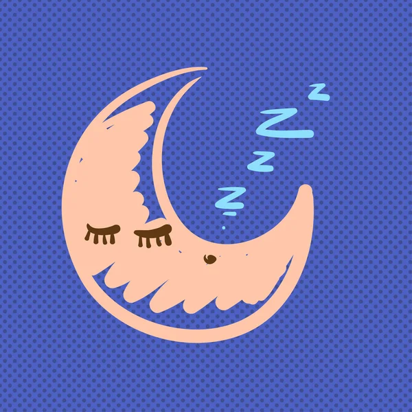 Χέρι συντάσσονται φεγγάρι στον ύπνο διάνυσμα illustratio — Διανυσματικό Αρχείο