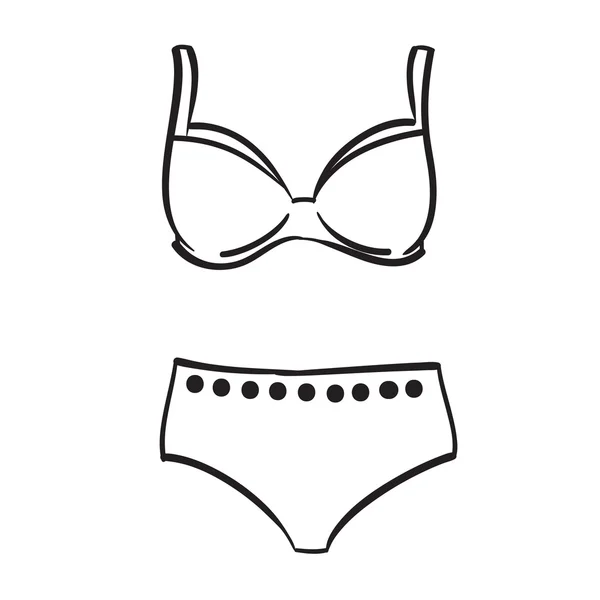 Maillot de bain femme maillot de bain femme dessiné vecto — Image vectorielle