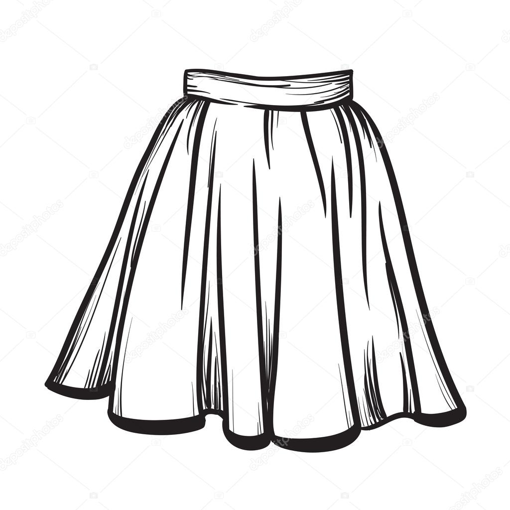 Stylish skirt model hand drawn vector illustratio Stock Vector by ...