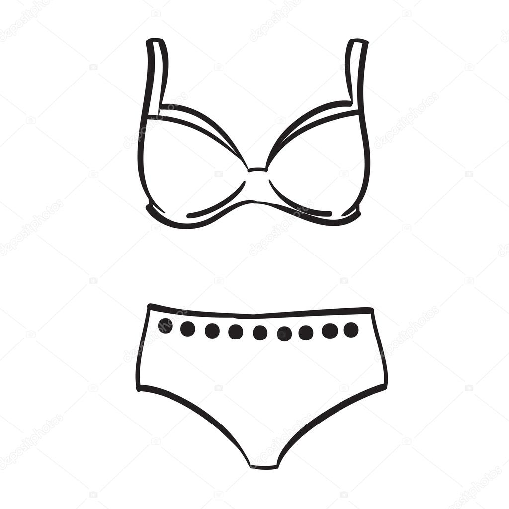 Woman swimming suit female swimsuit drawn vecto