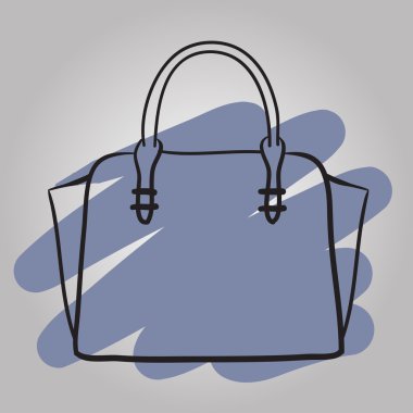Vektör moda illüstrasyon kadın el çantası el çekilmiş