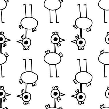 Horoz Dikişsiz desen vektör elle çizilmiş 