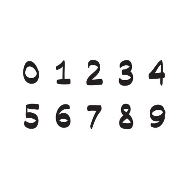 Numaraları elle çizilmiş vektör Icon set 