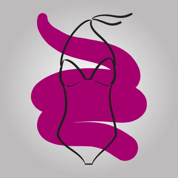Nő ruha női fürdőruha úszás készült vecto — Stock Vector