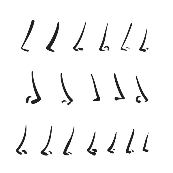 Kézzel rajzolt orr vektoros illusztráció ikon készlet — Stock Vector