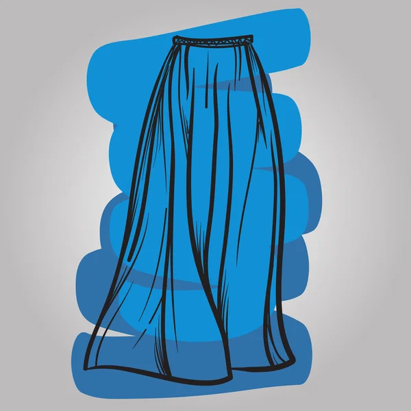 Snygg kjol modell hand dras vektor illustratio — Stock vektor