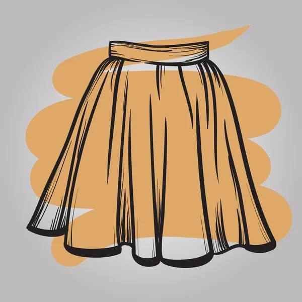 Vektör illustratio şık etek modeli el çekilmiş
