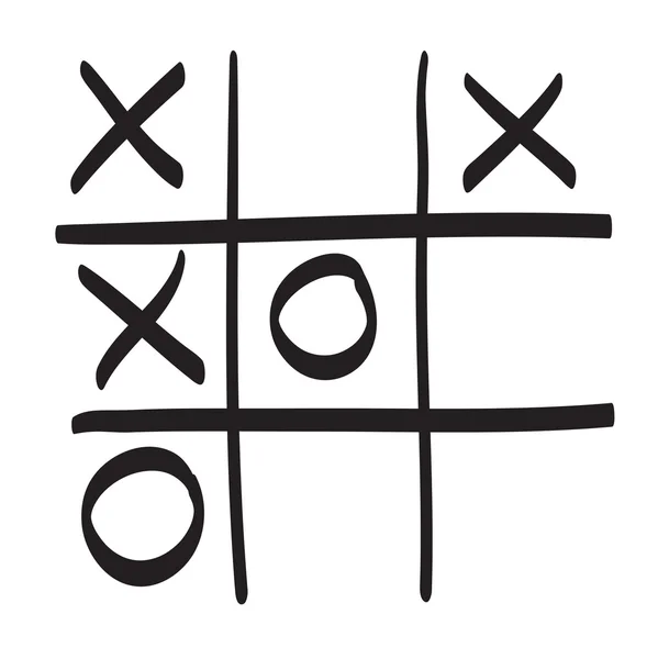 Illustrazione del simbolo dell'icona scarabocchiare vettore tic tac toe disegnato a mano — Vettoriale Stock