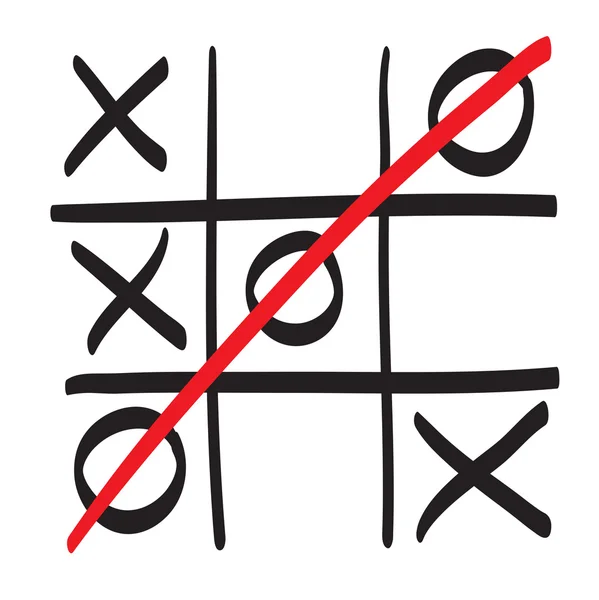 Hand dras tic tac toe vektor scribble ikon symbol illustration — Stock vektor