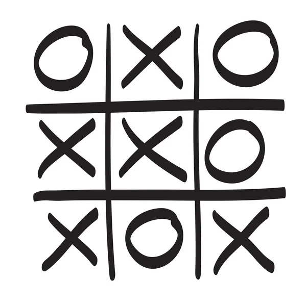 Tic tac toe vektör karalama simge simge tasarlamak el çekilmiş