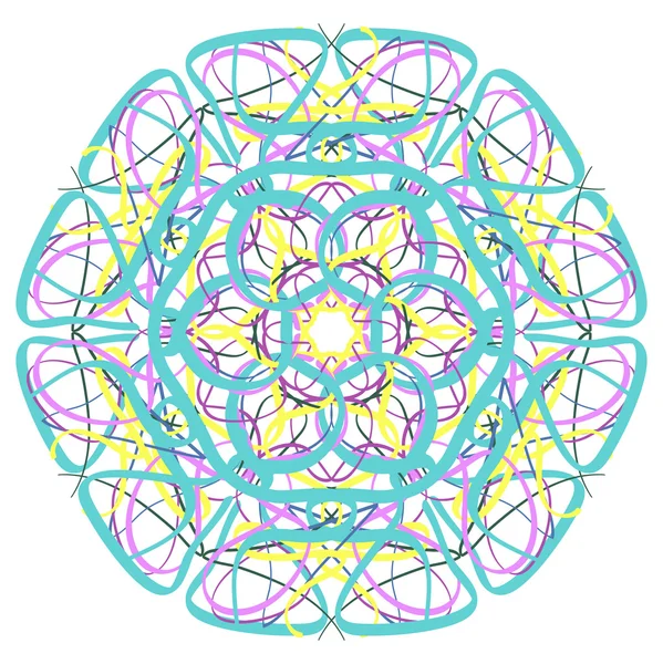 Illustration vectorielle d'ornement de cercle abstrait mandala dessinée à la main — Image vectorielle