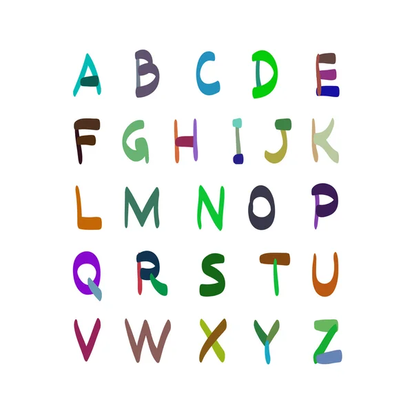 Illustration dessinée à la main par vecteur alphabet. Ensemble d'icônes . — Image vectorielle