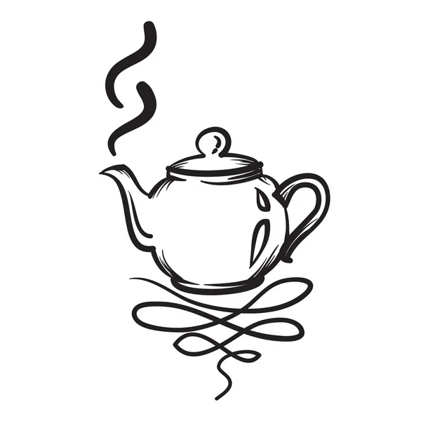 Чайник Векторна рука намальована ілюстрація. Значок чайника . — стоковий вектор