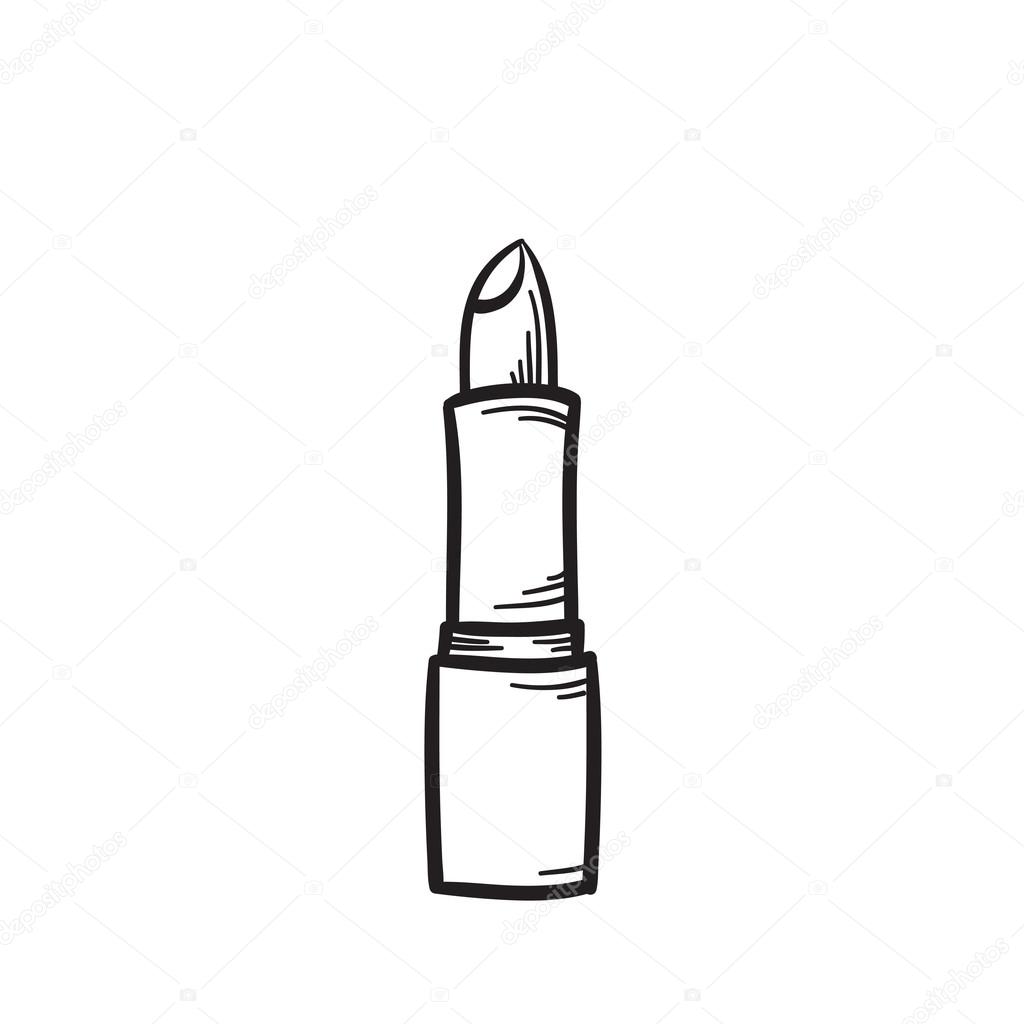 Lipstick vector hand drawn icon illustration 