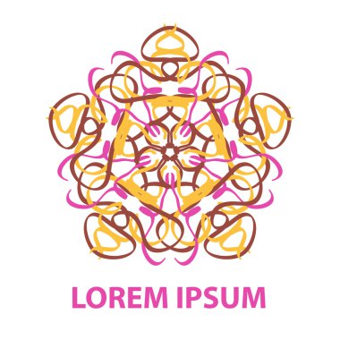 Mandala soyut daire süs vektör çizim el çekilmiş.