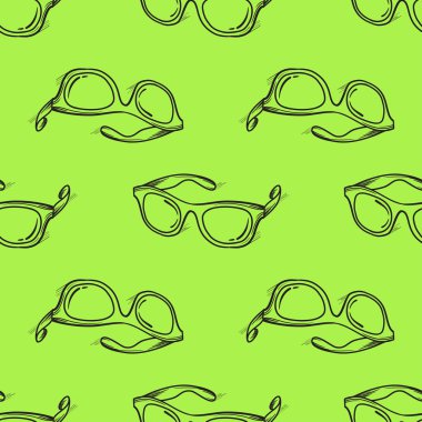 Şık gözlük seamless modeli tatlı pasta vektör el çekilmiş Il