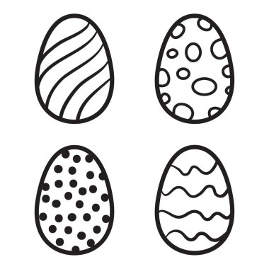 Happy Easter eggs vector card illustration hand drawn with easte
