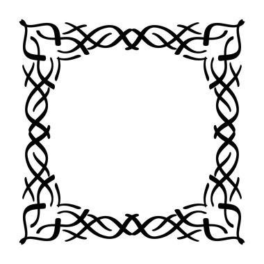 Çerçeve vektör seti el çizilmiş simgeler illüstrasyon siyah ve beyaz, 