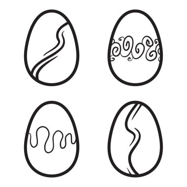 Happy Easter eggs vector card illustration hand drawn with easte