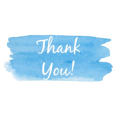 Teşekkür ederim kart vektör illüstrasyon el çizilmiş simge, kaligrafi, tipografi, suluboya mavi arka plan üzerine yazılı metin