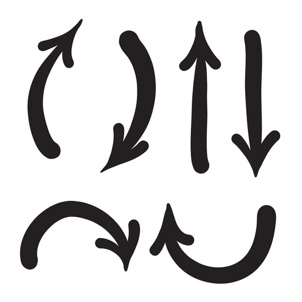 Pfeile Vektor Hand gezeichnet Set Symbole illustratio — Stockvektor