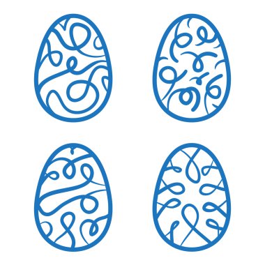 Mutlu Paskalya yumurtaları kartı illüstrasyon elle Paskalya yumurtaları ile çizilmiş vektör.