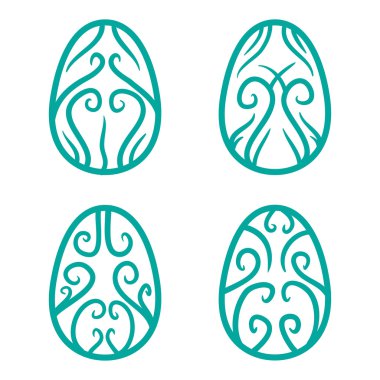 Mutlu Paskalya yumurtaları kartı illüstrasyon elle Paskalya yumurtaları ile çizilmiş vektör.