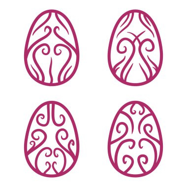 Mutlu Paskalya yumurtaları kartı illüstrasyon elle Paskalya yumurtaları ile çizilmiş vektör.