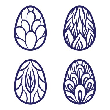 Mutlu Paskalya yumurtaları kartı illüstrasyon elle Paskalya yumurtaları ile çizilmiş vektör.