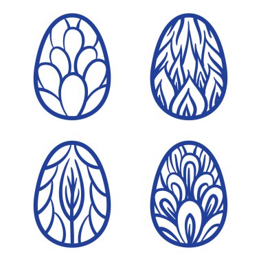 Mutlu Paskalya yumurtaları kartı illüstrasyon elle Paskalya yumurtaları ile çizilmiş vektör.