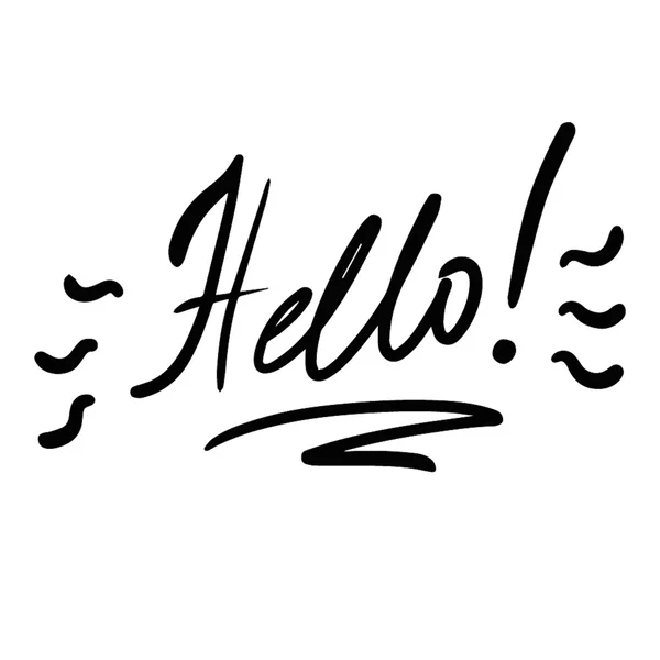 Hello vektor kézzel rajzolt szavak, kalligráfia, tipográfia fekete-Pünkösd — Stock Vector