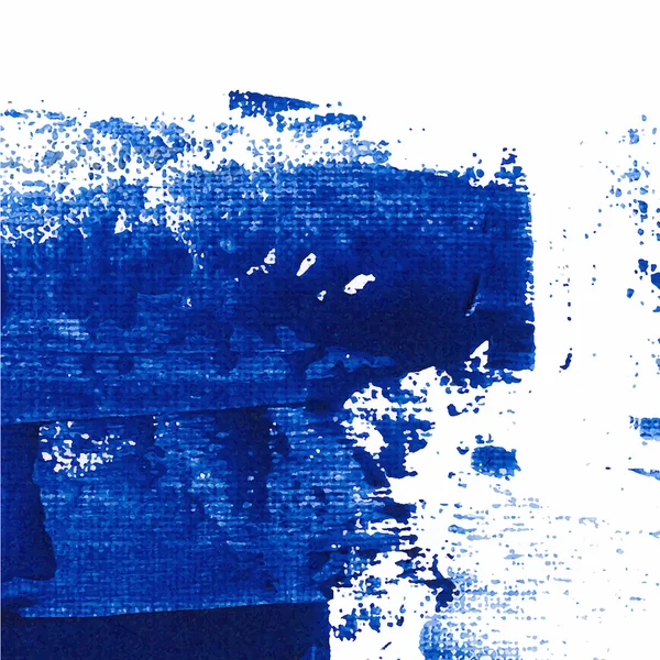 Vector abstracto fondo textura cepillo trazo pintado a mano con pintura acrílica, azul sobre blanco colo — Vector de stock