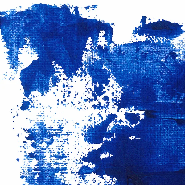 Vecteur abstrait fond texture coup de pinceau peint à la main avec de la peinture acrylique, bleu sur colo blanc — Image vectorielle