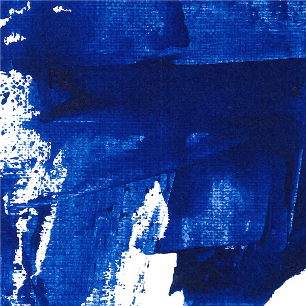Vetor abstrato fundo textura pincel traço mão pintado com tinta acrílica, azul sobre branco colo — Vetor de Stock