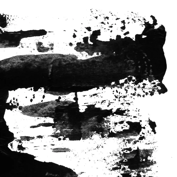 Vector abstracto fondo textura cepillo trazo pintado a mano con pintura acrílica, negro en whit — Vector de stock