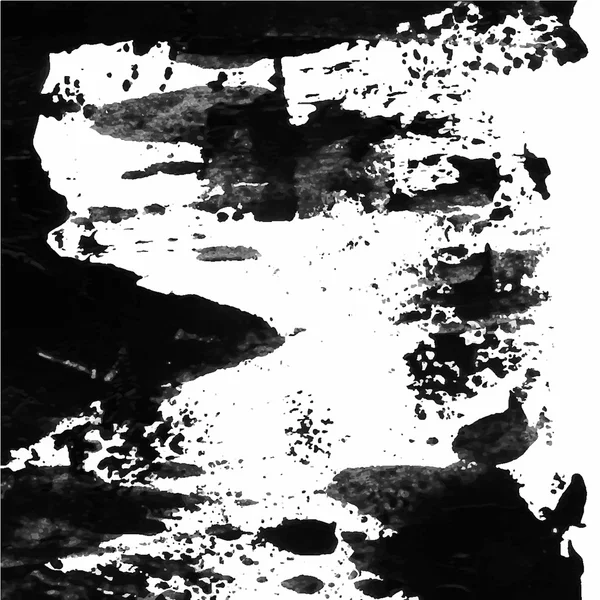 Vector abstracto fondo textura cepillo trazo pintado a mano con pintura acrílica, negro en whit — Vector de stock