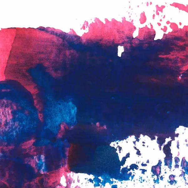 Vetor abstrato fundo textura pincel traço mão pintada com tinta acrílica, azul e rosa no whit — Vetor de Stock
