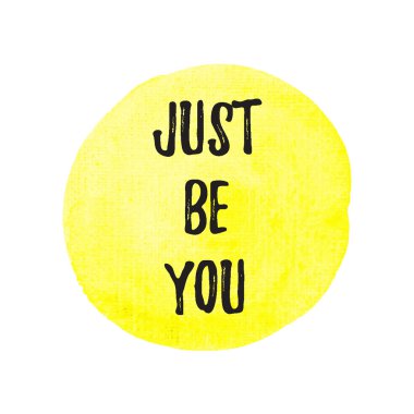 Just Be You vektör el çizilmiş sarı suluboya arka plan il