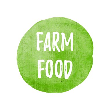 Çiftlik Gıda vektör elle çizilmiş suluboya arka planı yeşil illus üzerinde
