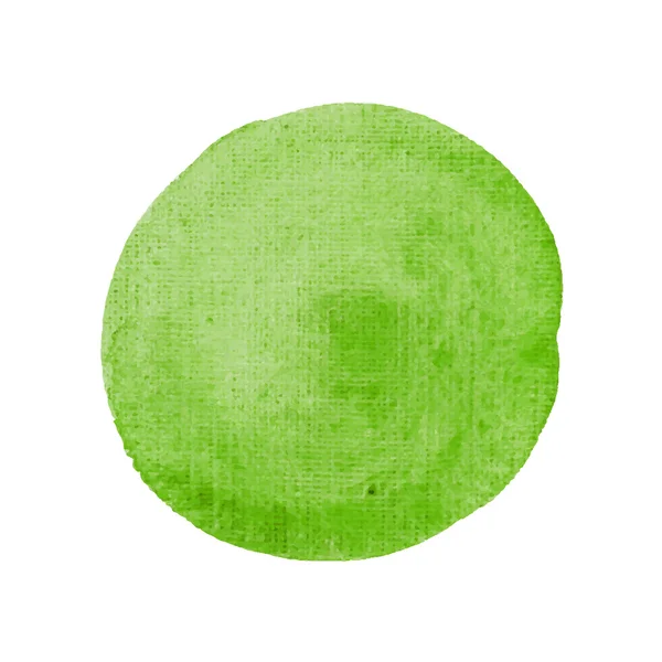 Suluboya daire yeşil vektör el boyası doku, soyut isol — Stok Vektör