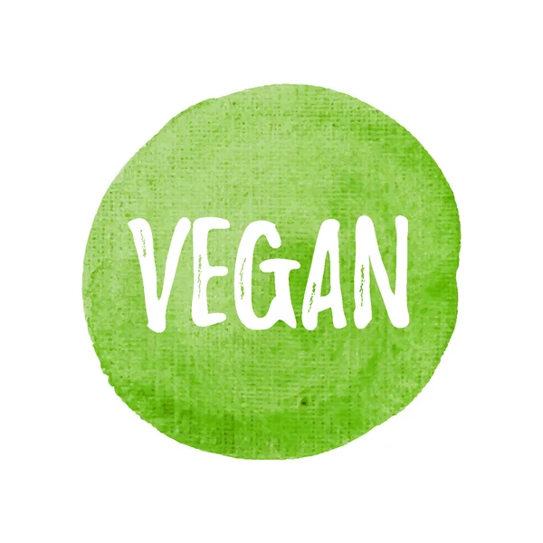 Vector vegano en mano dibujado verde acuarela fondo illustrat — Vector de stock