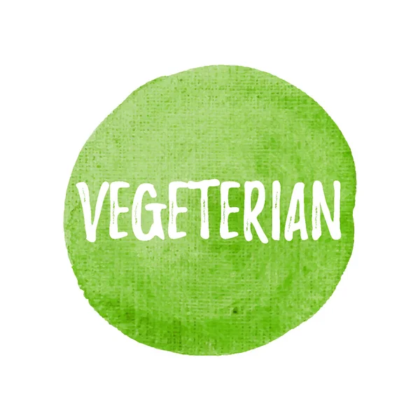 Vegetariano vector en mano dibujado verde acuarela fondo illu — Vector de stock