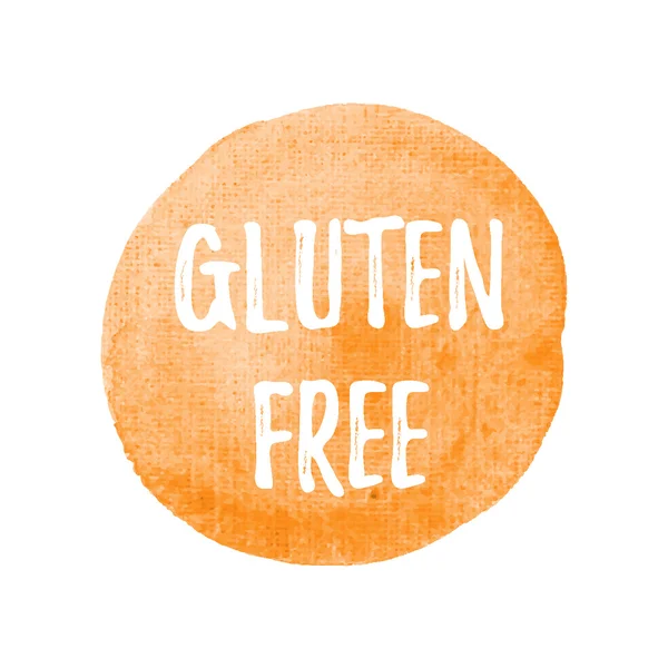 No Gluten, tarjeta sin gluten, póster, logotipo, escrito en acuarela — Vector de stock