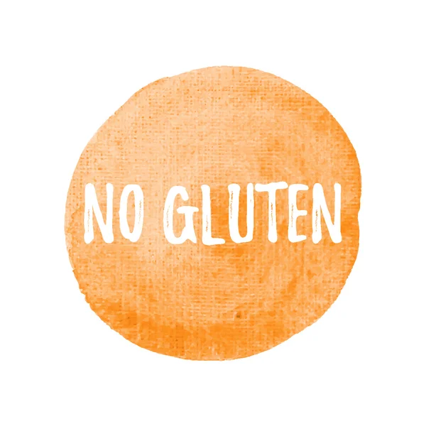 No Gluten, tarjeta sin gluten, póster, logotipo, escrito en acuarela — Vector de stock